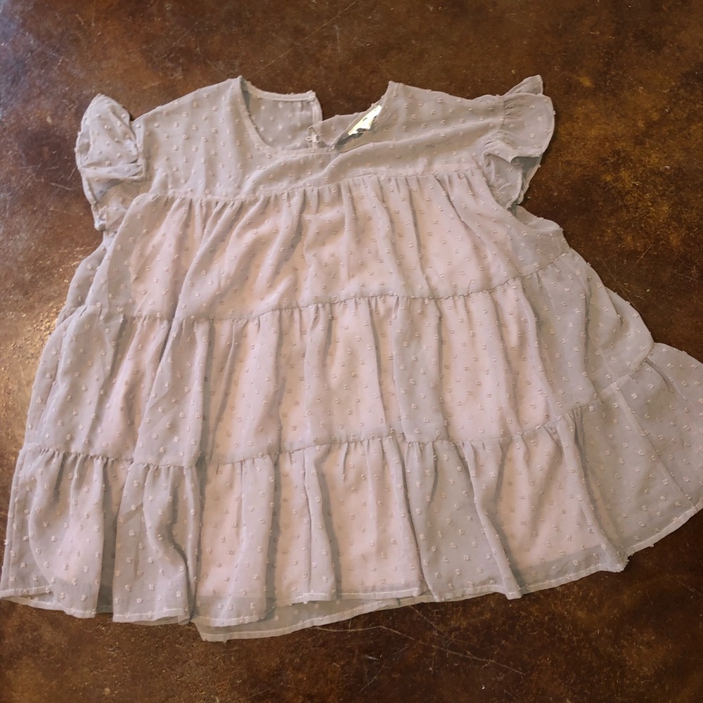 Lavender ruffle doll top